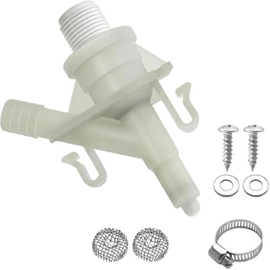Upgraded RV Toilet Water Valve Kit for Dometic 300 310 320 Replace 385311641 Camper Pedal Flush Leak Proof белый
