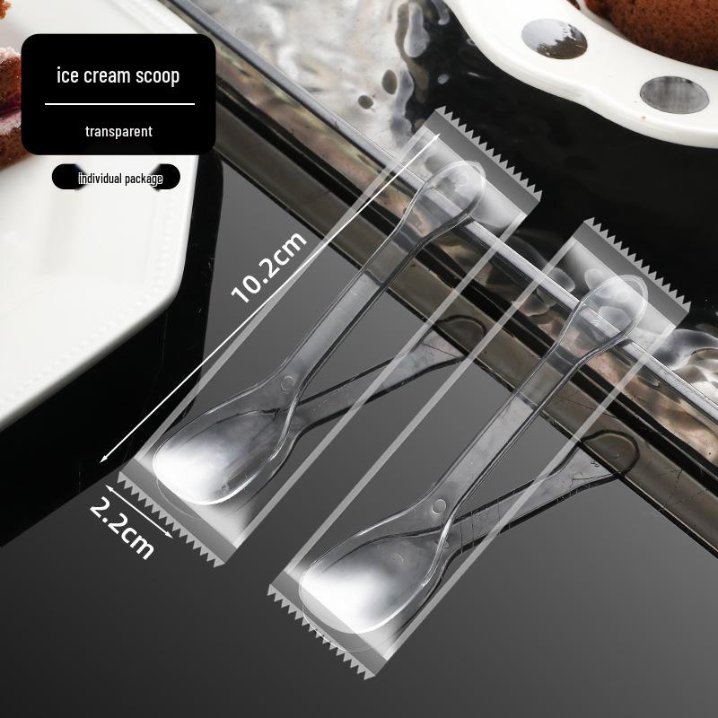 Disposable Individually Packaged Dessert Spoons for Ice Cream & Cake