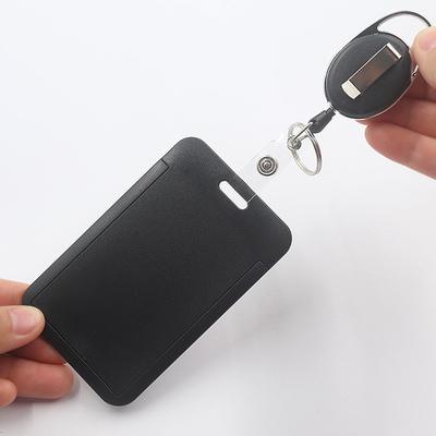 Elegante Soporte Simple para Tarjetas de Documento Para Mujeres Hombres Alta Calidad Retráctil Cubierta Deslizante Soporte para Tarjetas Tarjeta de Autobús Tarjeta de Identificación