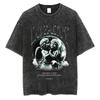 Summer Washed T Shirt Retro Hip Hop Streetwear Men Women Casual T-shirt Short Sleeve Vintage Black Acid Wash Clothes