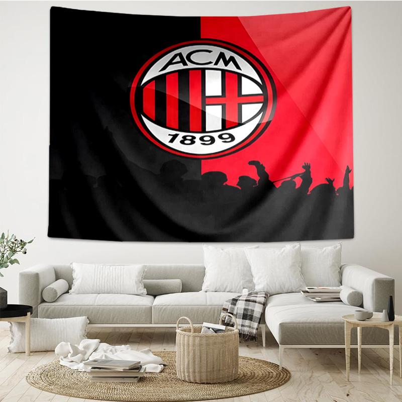 1PC Milan Football Club Printed Tapestry Room Decoration Wall Hanging for Living Room Bedroom, Dormitory, Birthday and Christmas Gifts