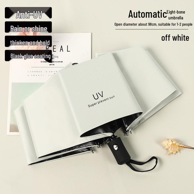 Guarda-chuva de Sol UV de Vinil - Guarda-sol de Dobra Automática para Todo o Tempo com Proteção Solar