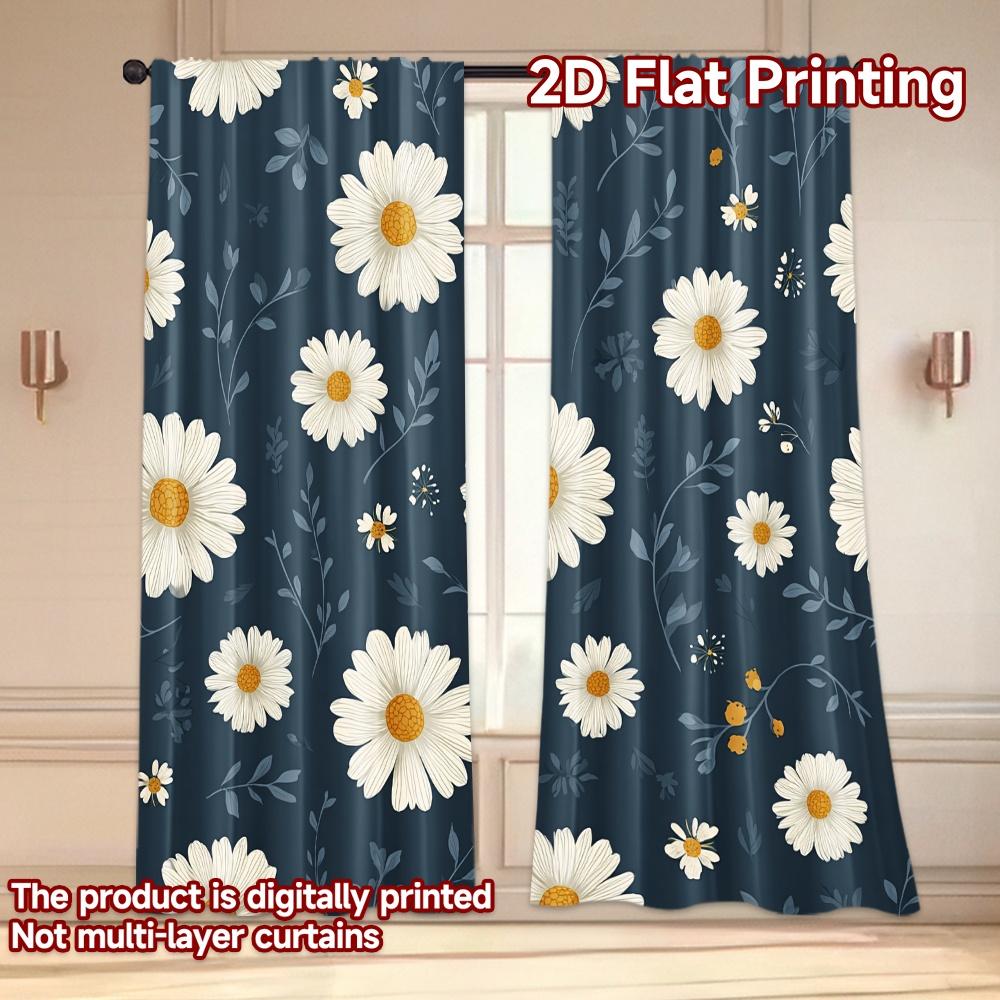 Flat Printing Curtains Without Rod Floral Spring Design Holiday Women Is Day Printed Versatile Durable Set Of 2 Made Polyester