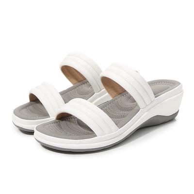 Women's Slippers Summer New Fashion Double Strap Casual Wedge Sandals Women Outside Platform Beach Flip Flops Sandalias Mujer