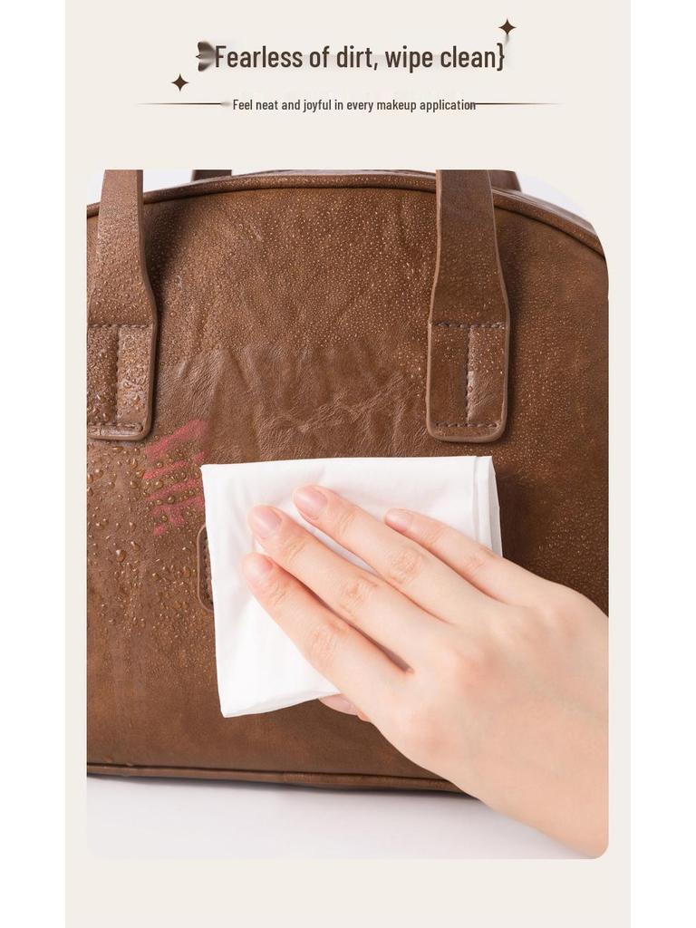 2025 Ölwachsleder Damen Kosmetiktasche - Große Kapazität, Wasserdicht, Leichter Luxus, Tragbare Reise-Toilettentasche