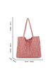 Korean Plaid Canvas Shoulder Bag - Trendy, Literary Style for College Students
