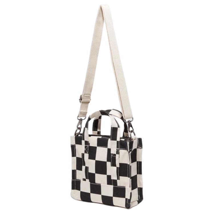 New Vans Cotton Tote Bag, Shopping Bag, Shoulder Bag, Crossbody Bag, Handbag Mini Unisex White & Black VN000HRW3KS