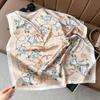 Silk scarf 71 * 71 imitation silk square scarf Korean atmosphere neck silk scarf flower pattern flower polka dot scarf