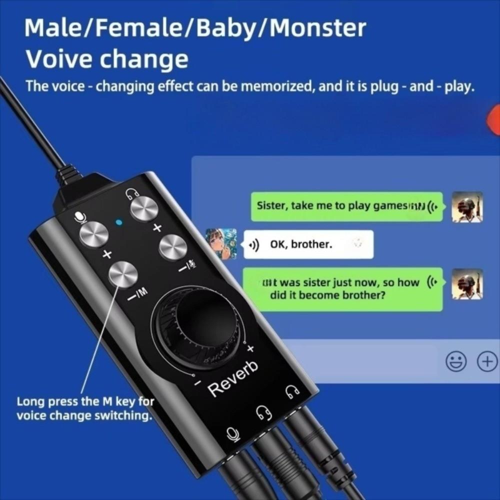 External USB Sound Card ABS Computer Voice Changer New Audio Adapter