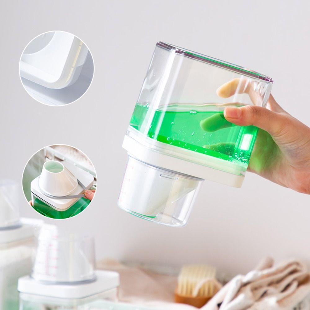 Sealed Laundry Powder Storage Box with Measuring Cup Detergent Powder Tank
