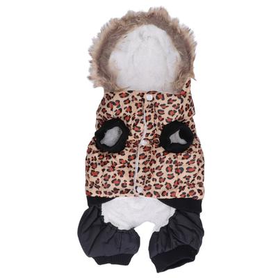 Dog Leopard Print Winter Clothes Cute Loose Thicken Prevent Hair Loss Pet Warm Coat for Small Medium Dogs Leopard Print