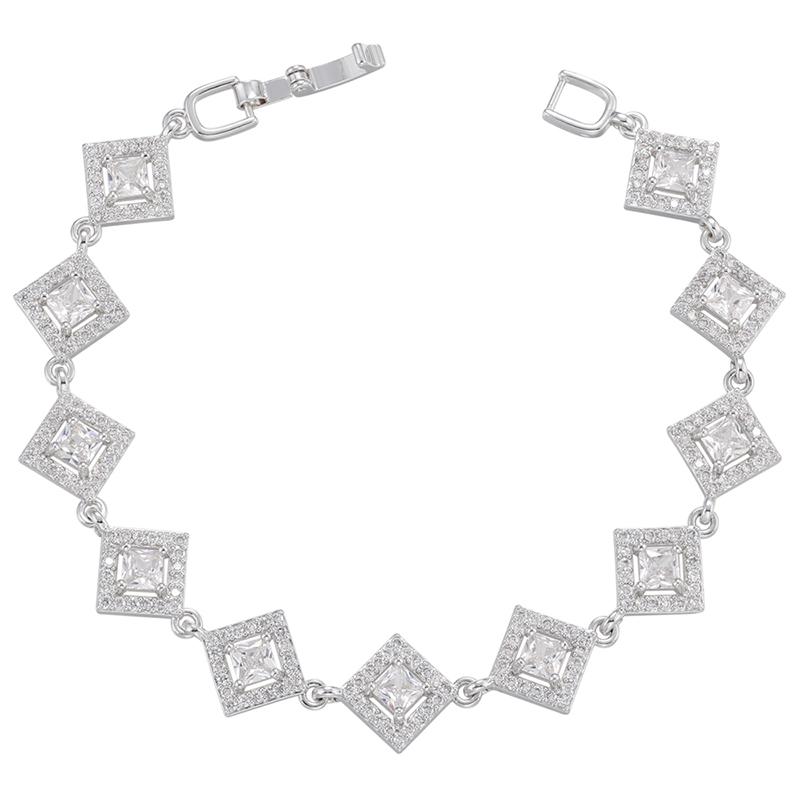 ZHUKOU 8 styles Gold Women's Bracelet CZ Crystal Zircon Shiny Bracelet Women Jewelry VL143