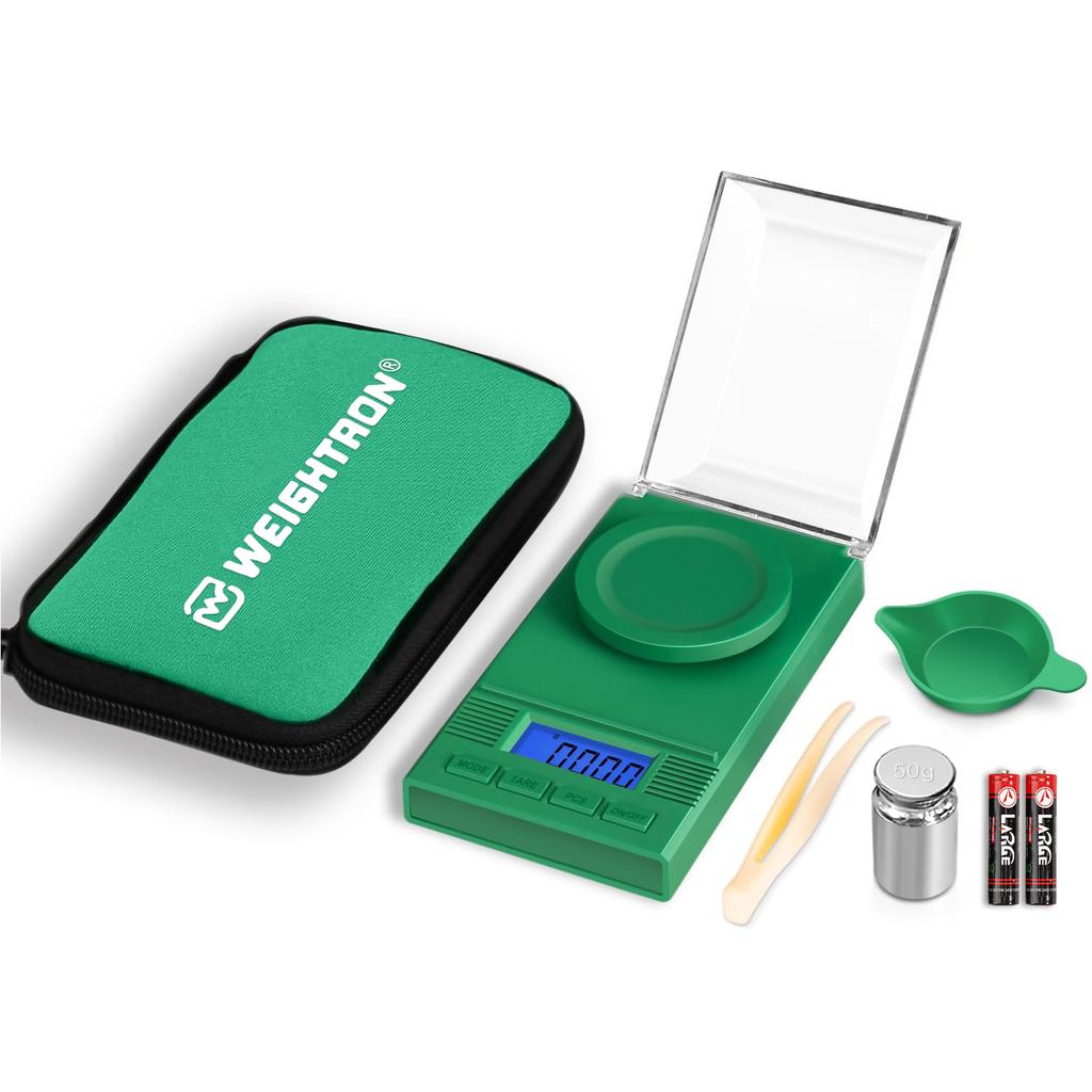 Milligram Scale 50g/ 0.001g, Portable Mg Scale with LCD Backlit, Tare, Digital Jewelry Scale, Microgram Scale Reloading