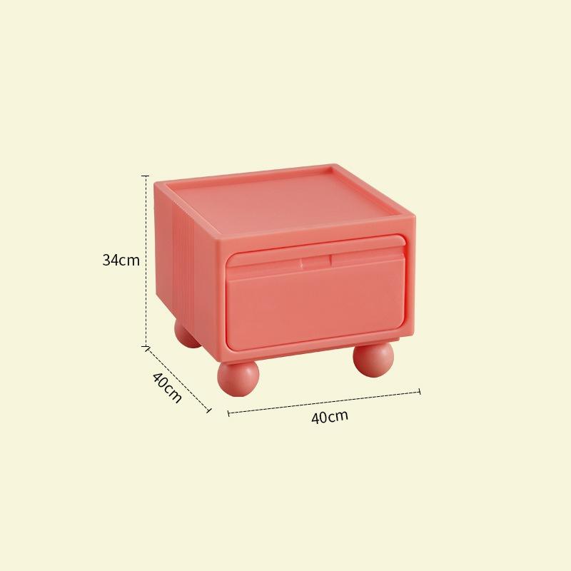 Nordische Kunststoff-Nachttische Schubladen Design Minimalistischer Nachttisch Schlafzimmer Mobiler Tisch Schlafzimmermöbel