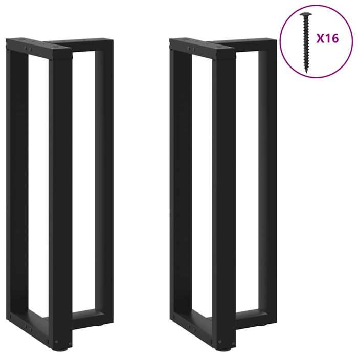 VidaXL Pieds de table de bar forme de T 2 pcs noir 40x35x(110-111) cm, pied de table, pied de table en métal, pied de 4013096