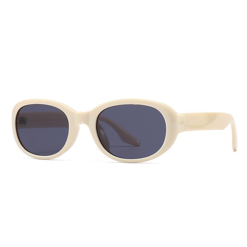 

Vintage Y2K Oval Sunglasses Women Retro Wine Red Small Frame Sun Glasses Luxury Brand Designer Trendy Street Photography Eyewear бежевий