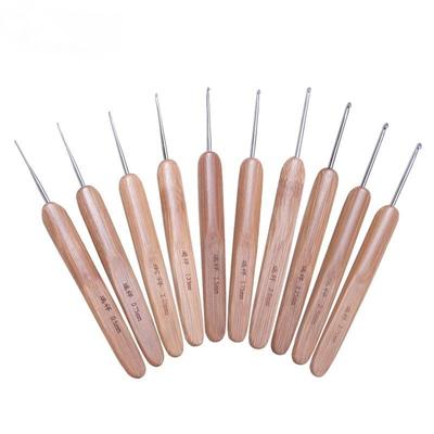 10pcs/Set 0.5-2.75mm Bamboo Knitting Needles Set Small Lace Knitting Hooks Set DIY Crochet Hooks Needles for Yarn Handle