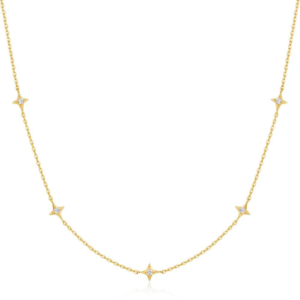 

Gold Star Station 925 Silver Necklace N061-04G