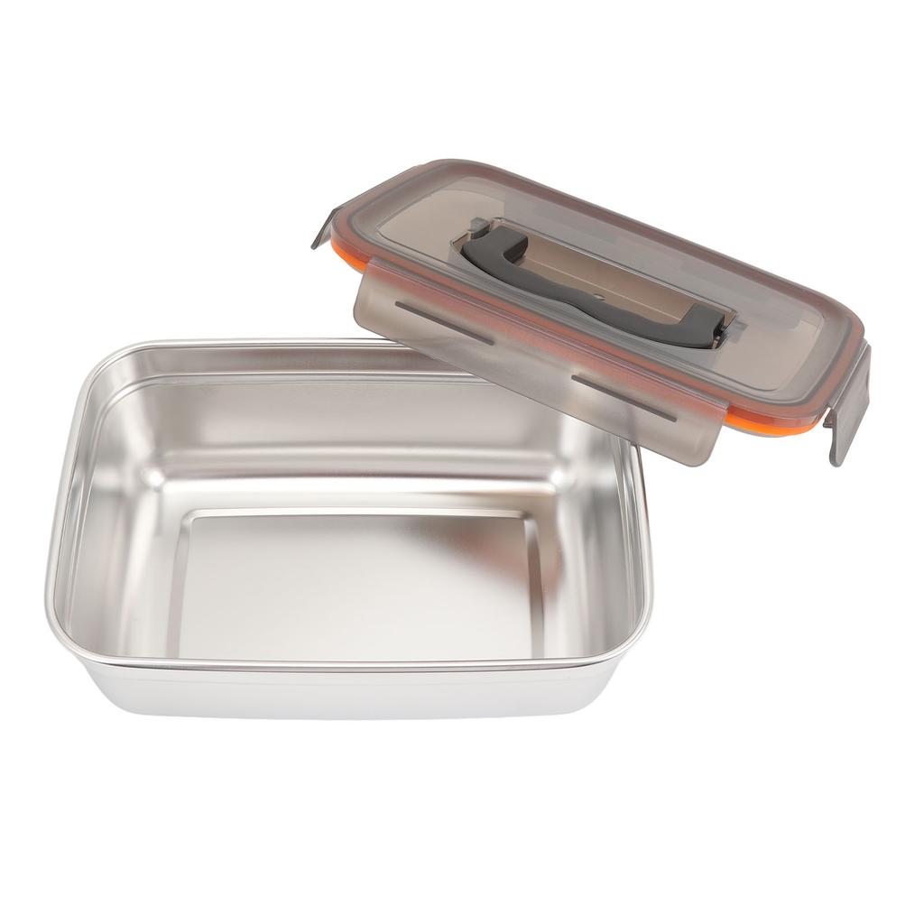 304 Stainless Steel Food Storage Container Metal Sealed Lunch Box with Handle for Home Refrigerator
