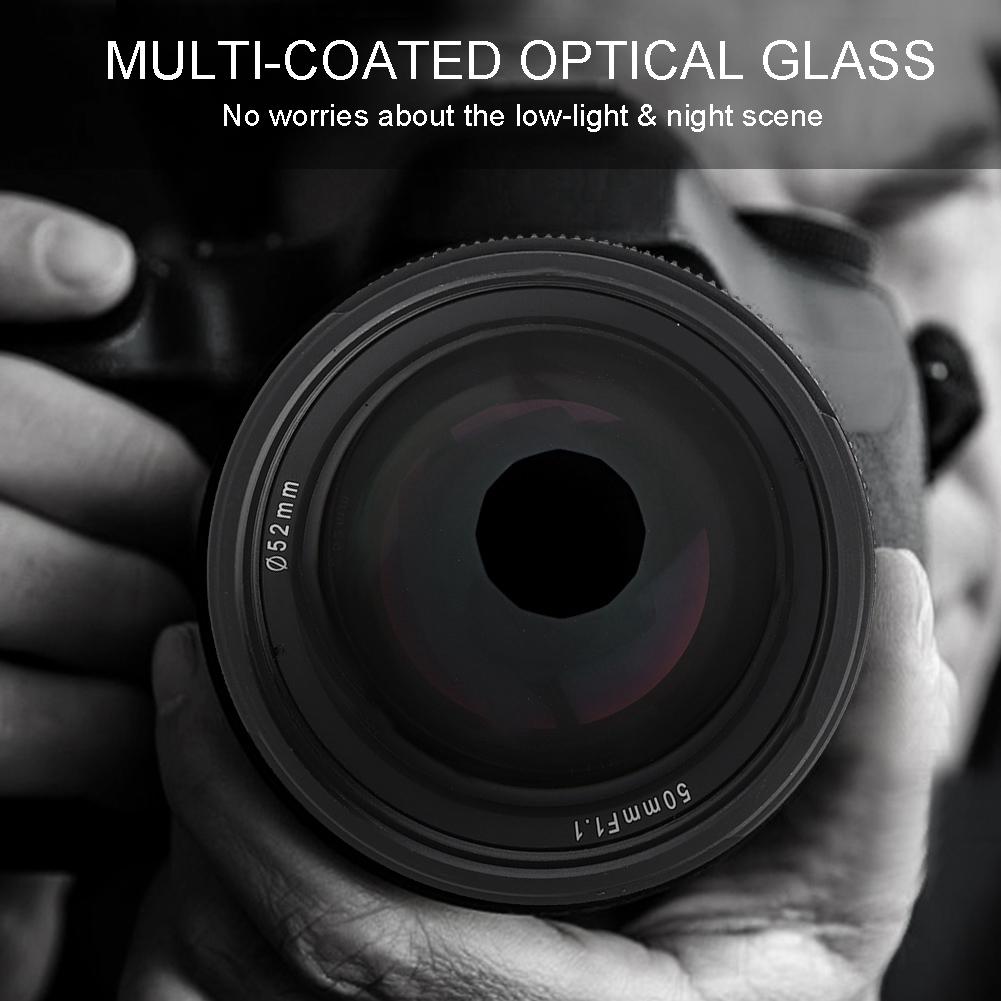 Kamlan 50mm F1.1 APS-C Large Aperture Manual Focus Lens for Mirrorless Cameras (for M43)