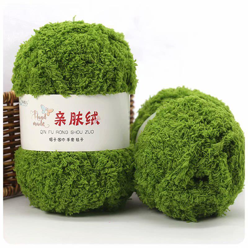 50 g/Bündel Chenillegarn, weicher, dünner Korallensamt-Handtuchfaden zum Stricken, Häkelgarn, Handstricken, Häkeln, DIY-Pullover, Puppen