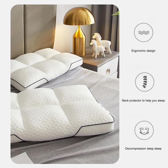 Krční polštář Ergonomický Trojrozměrný Slza Nadýchaný Prodyšný Šestihranná Podpora krku Mřížka Tvar Krk Ortopedický