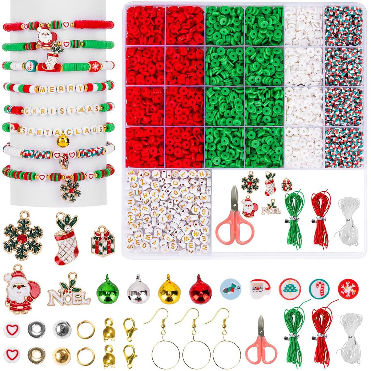 Christmas Diy Soft Pottery Beaded Bracelet Letter Bead Friendship Bracelet Making Jewelry Set