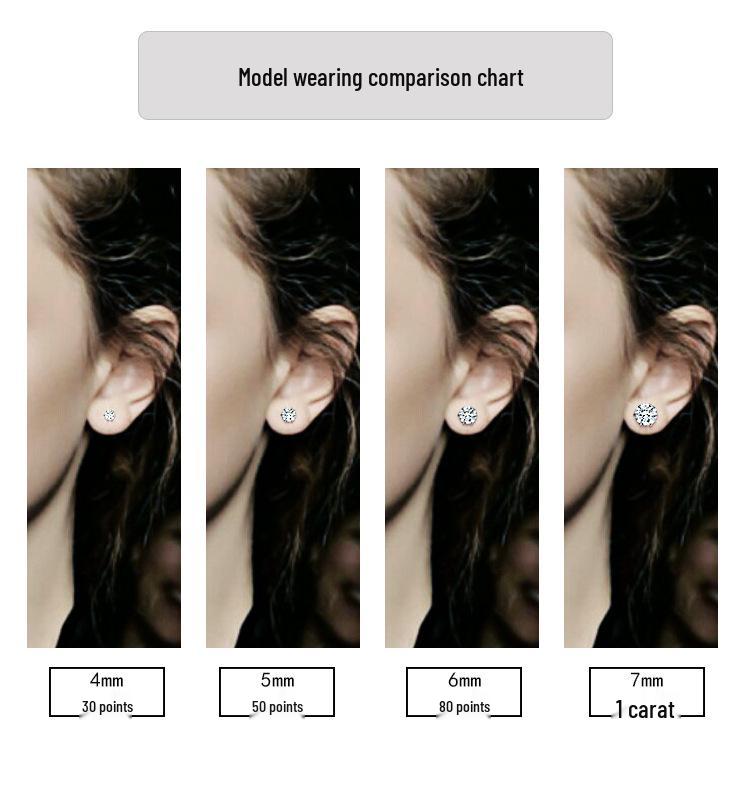 

Серьги-пусеты с шестью зубцами, сверкающими бриллиантами, 1 карат, имитация циркона - Супер блестящие, простые, универсальные украшения для ушей. 6mm Six-Prong Stud