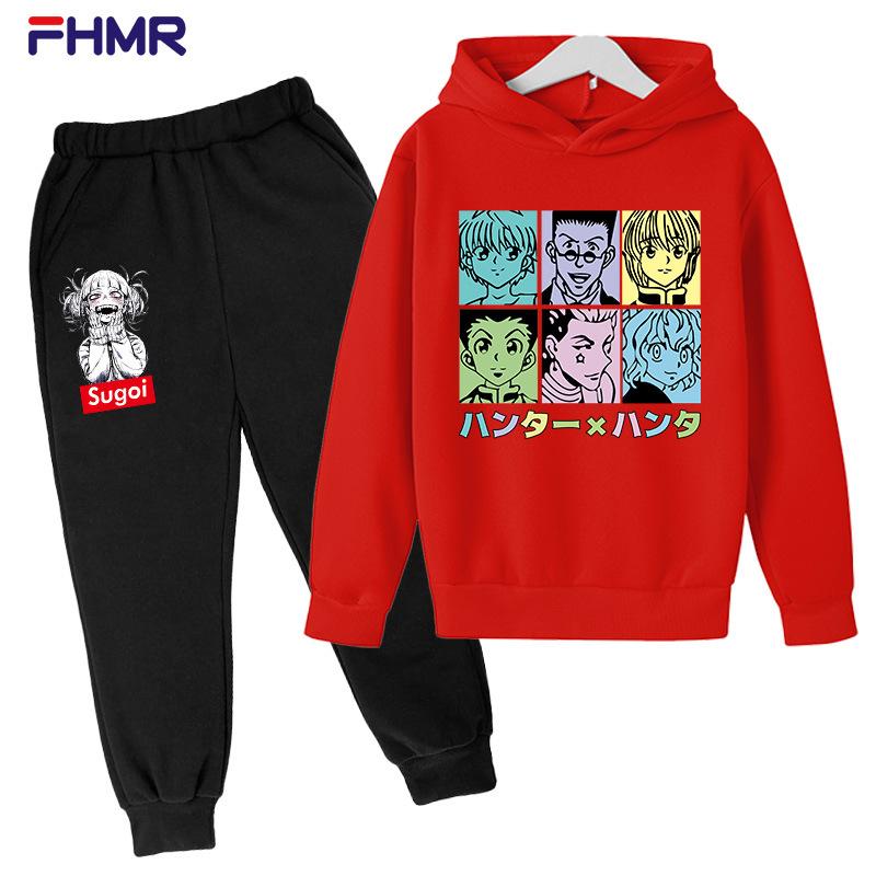 Children's Set Full Time Hunter Printed Sweater Hoodie+Pants