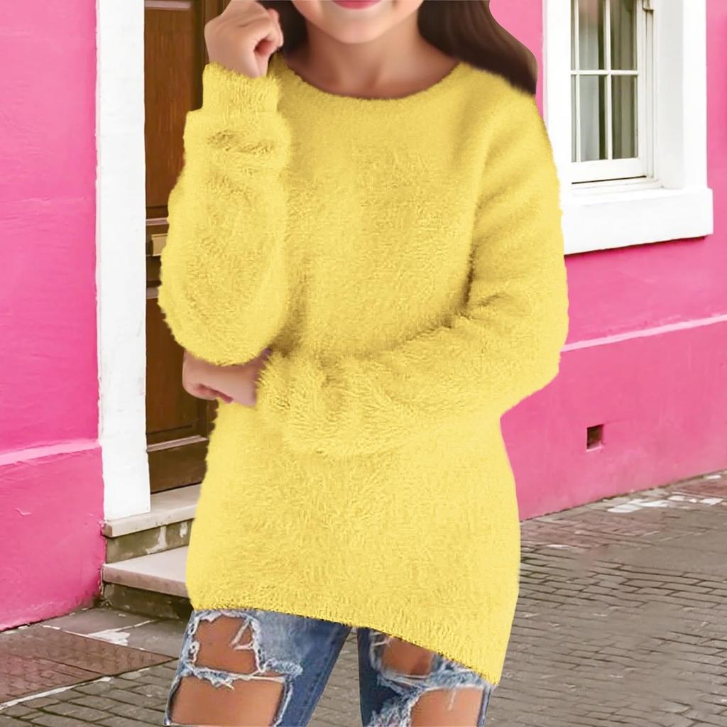 Blusa Infantil Moderna Quente e Versátil com Gola Redonda