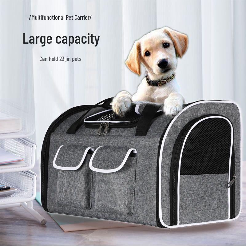 Stylish Foldable Pet Carrier: Large Capacity Handheld & Double Shoulder Bag for Small Cats and Dogs