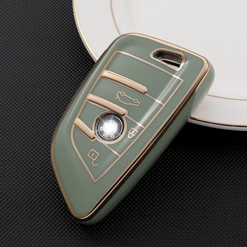 TPU Car Key Case Cover For BMW 1 2 3 5 6 7 8 Series X1 X2 X3 X4 X5 X6 X7 Z4 3 4 Buttons Auto Remote Shell Protect Accessaries