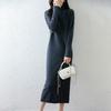 Women Sweater Dress 100% Wool MODERN NEW SAGA Turtleneck Knit Long Pullover Winter Jumpers Wool Long Dress Female
