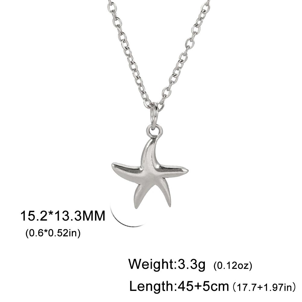 Teamer Sun Star Feather Starfish Pendant Necklace Stainless Steel Gold Color Chain Choker for Women Jewelry Gift Wholesale 2026