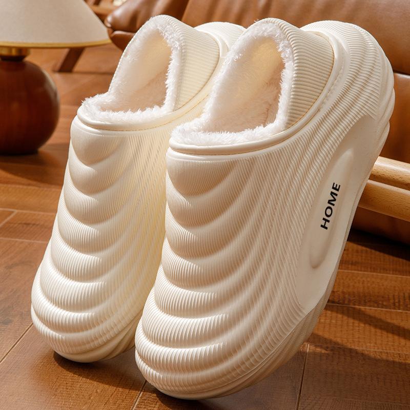 Pantoufles d'intérieur pour hommes et femmes, semelle épaisse, antidérapantes, chaudes, imperméables, en coton, Chaussures d'intérieur