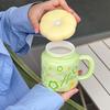 Cute Ceramic Cup with Lid High Value Ins Style Household Couple Water Cup Gift Box Creative Hand Gift Mug