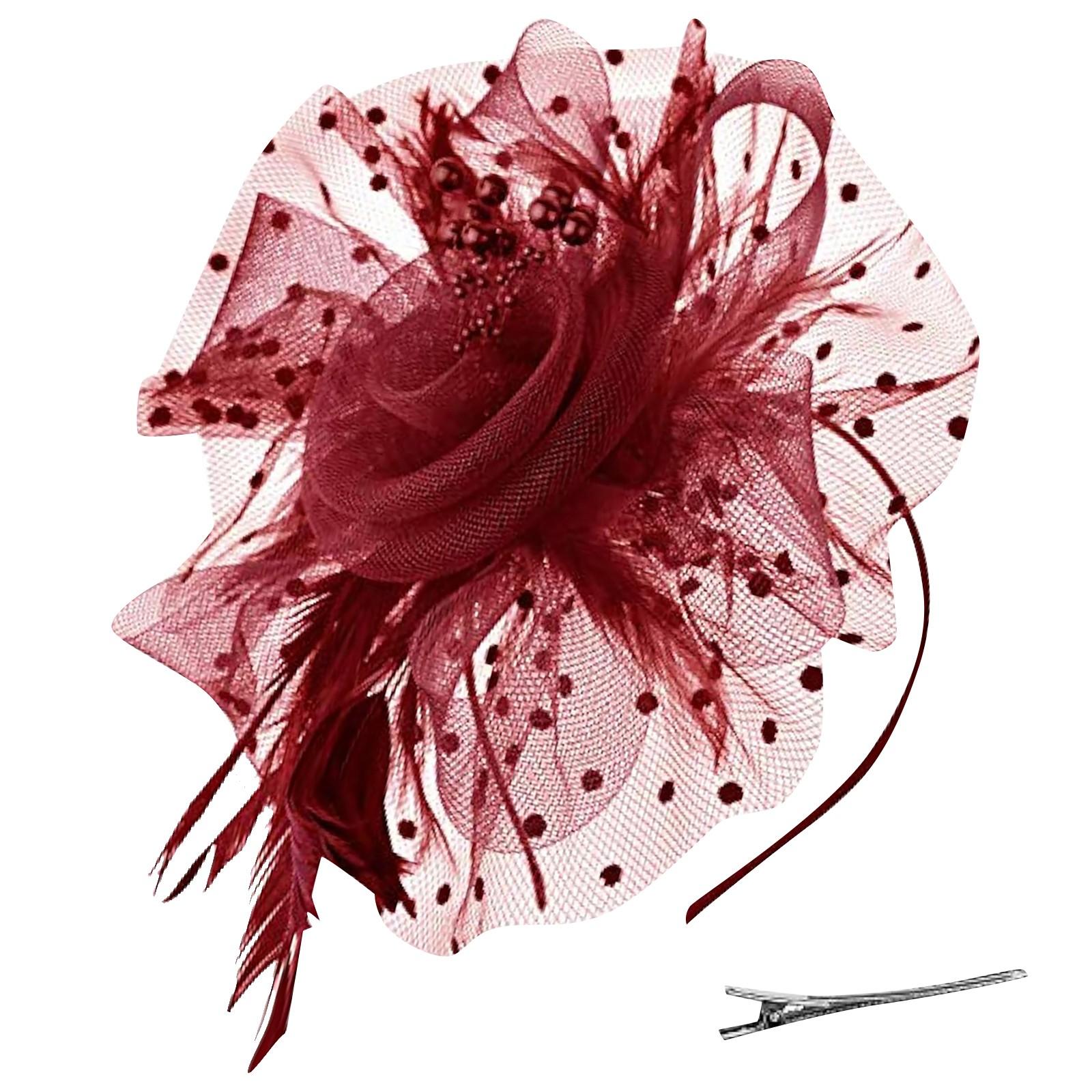 

Свадебные аксессуары для волос Сетка из перьев Цветочный головной убор Аксессуары для волос Обруч для волос Заколка для волос One Size