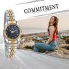 JEWELRYWE 3ATM Wasserdicht Leuchtend Japanisches Quarz Edelstahl Schwarz Damen-Uhr, Widerstandsfähig, Kalender, Analog, Uhrwerk, Armband,