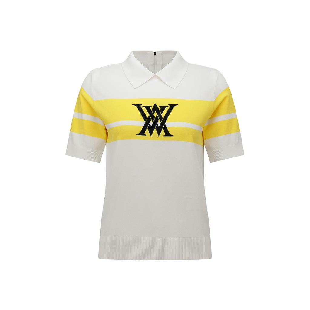 ANEW GOLF Women Abstract Color Block Sweater_Wh