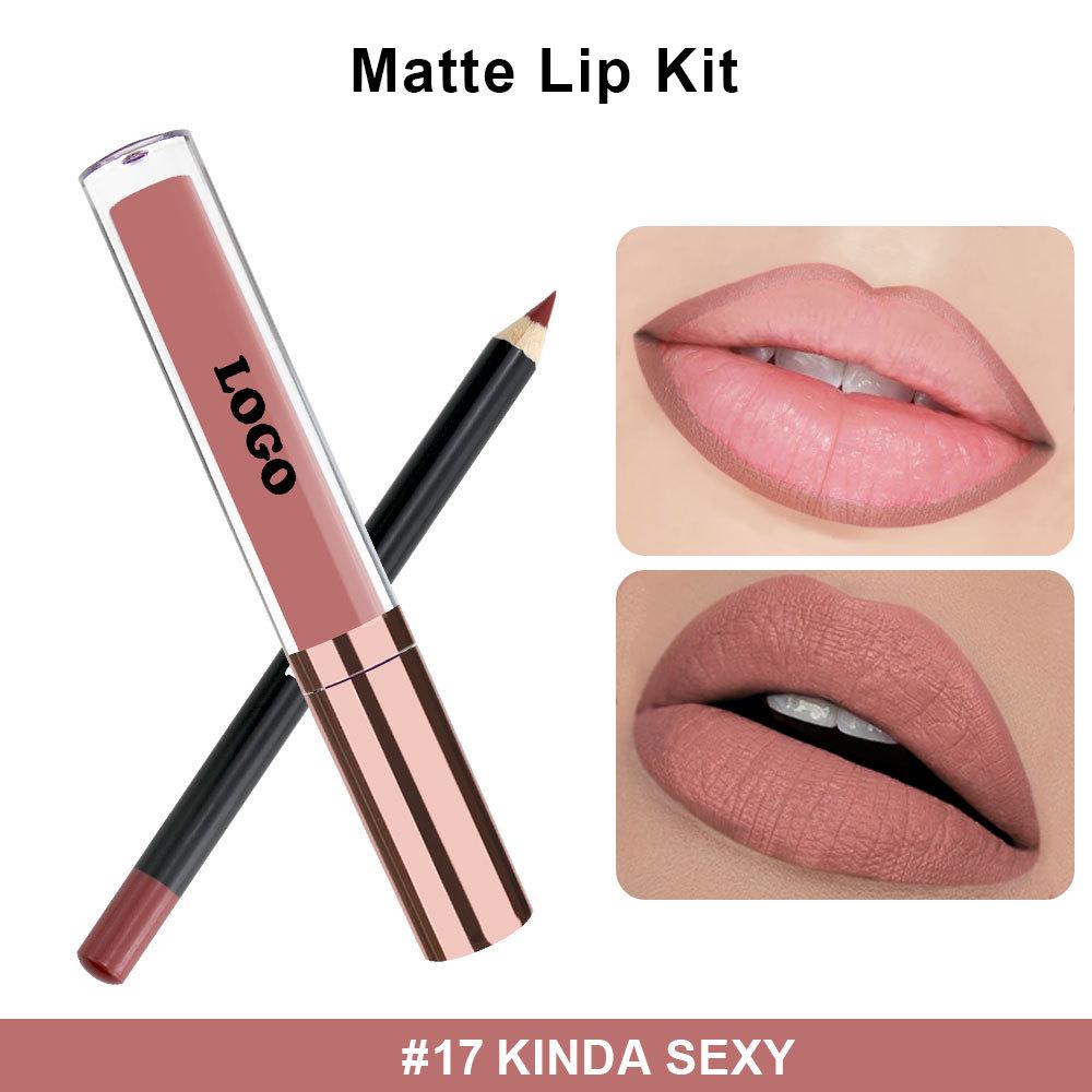 Waterproof Matte Lip Liner & Gloss Set: Long-Lasting, Non-Fading, Non-Stick