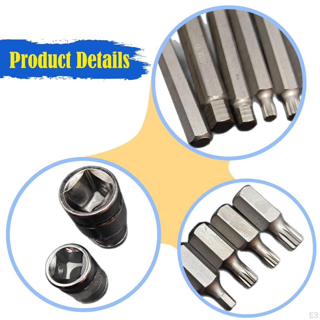 40 Pieces Star Hex Sockets Bit Kit 1/2inch 3/8inch Drive Torx Spline