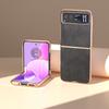 For Motorola Razr 40 5G Cowhide Texture Back Cover Anti-drop PU Leather+PC Electroplating Phone Case