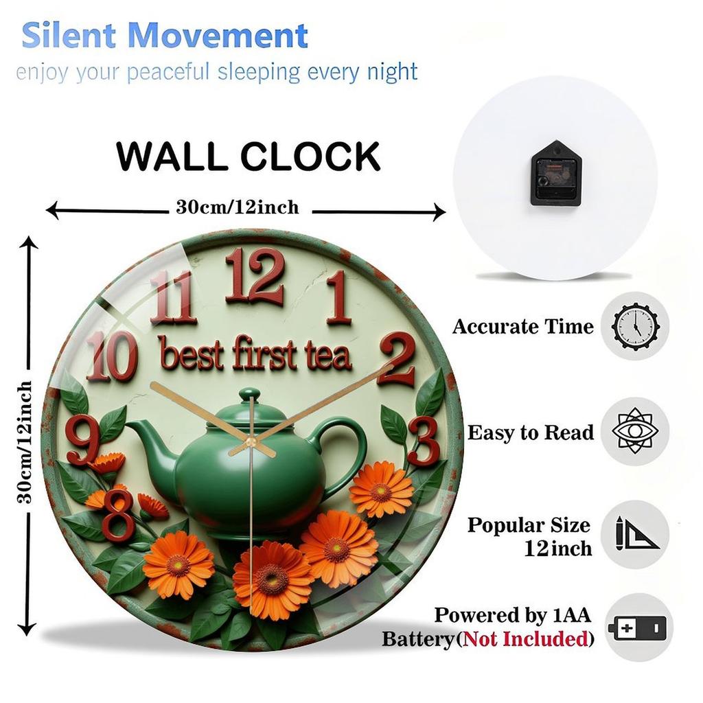 30x30cm Round Wall Clock A Quiet, Trustworthy Element in Your Home or Workspace
