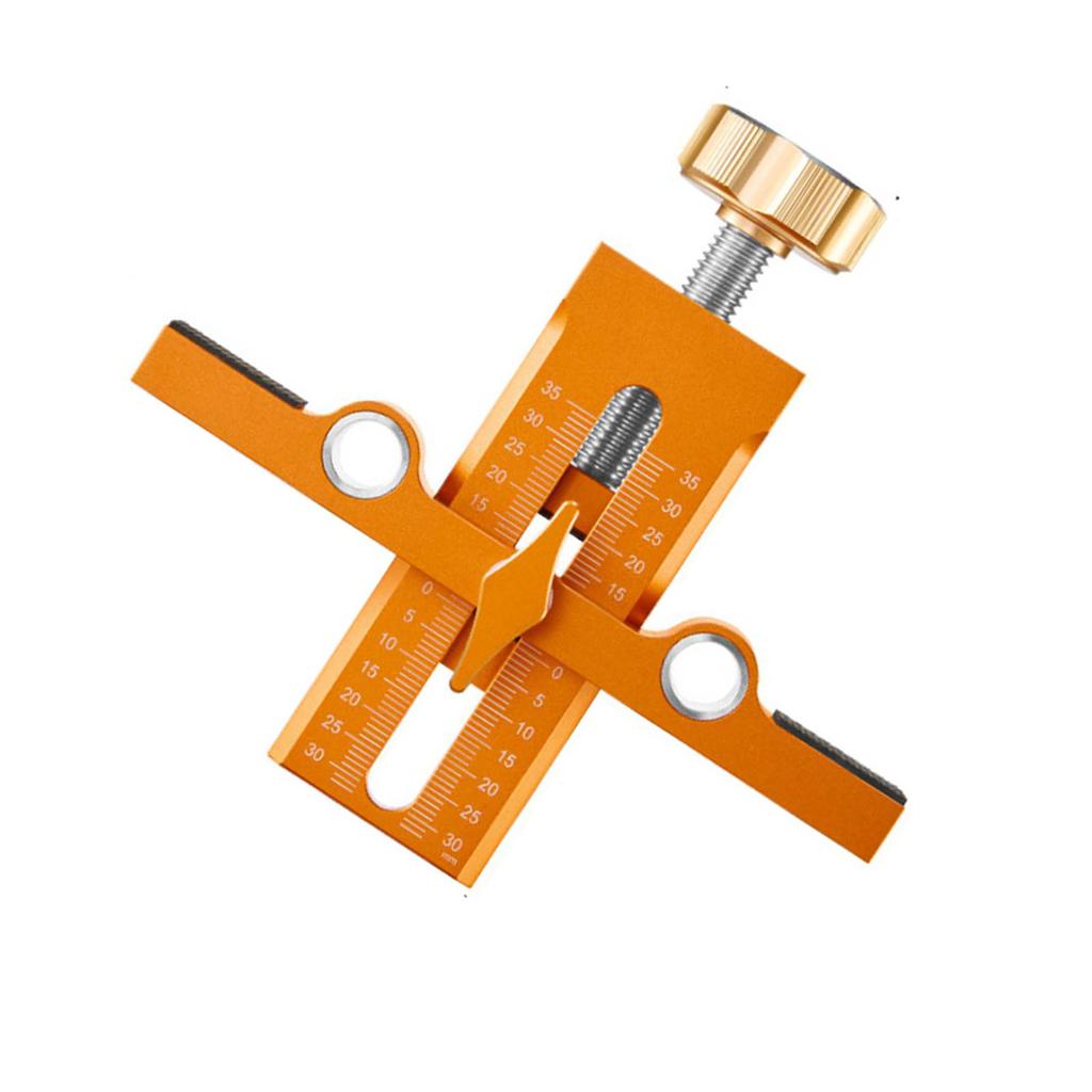 Cabinet Door Mounting Jig Aluminium Alloy Installation Positioner with 6 8 10mm Drill Bits Woodworking Multi Functional   Position Tool