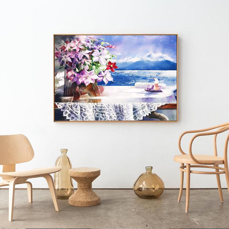 RUOPOTY Painting By Number Flower Drawing Canvas Acrylic Handpainted Pictures By Number Wall Art For Adults Home Decoration