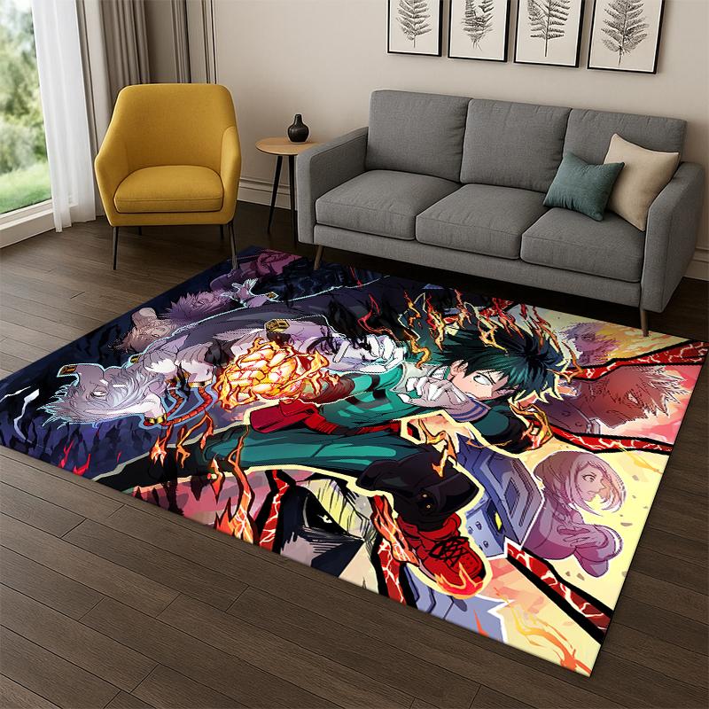 My Hero Academia Deku Bakugou Cartoon Anime Carpet Rug for Bedroom Living Room Sofa Doormat Home Decor,Kid Area Rug Non-slip