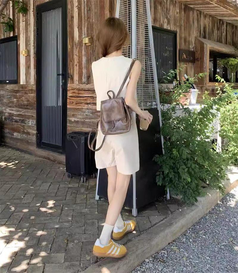 2026 Women's Casual Suit: Loose Vest Top & High-Waist Wide-Leg Shorts Two-Piece Set for Summer