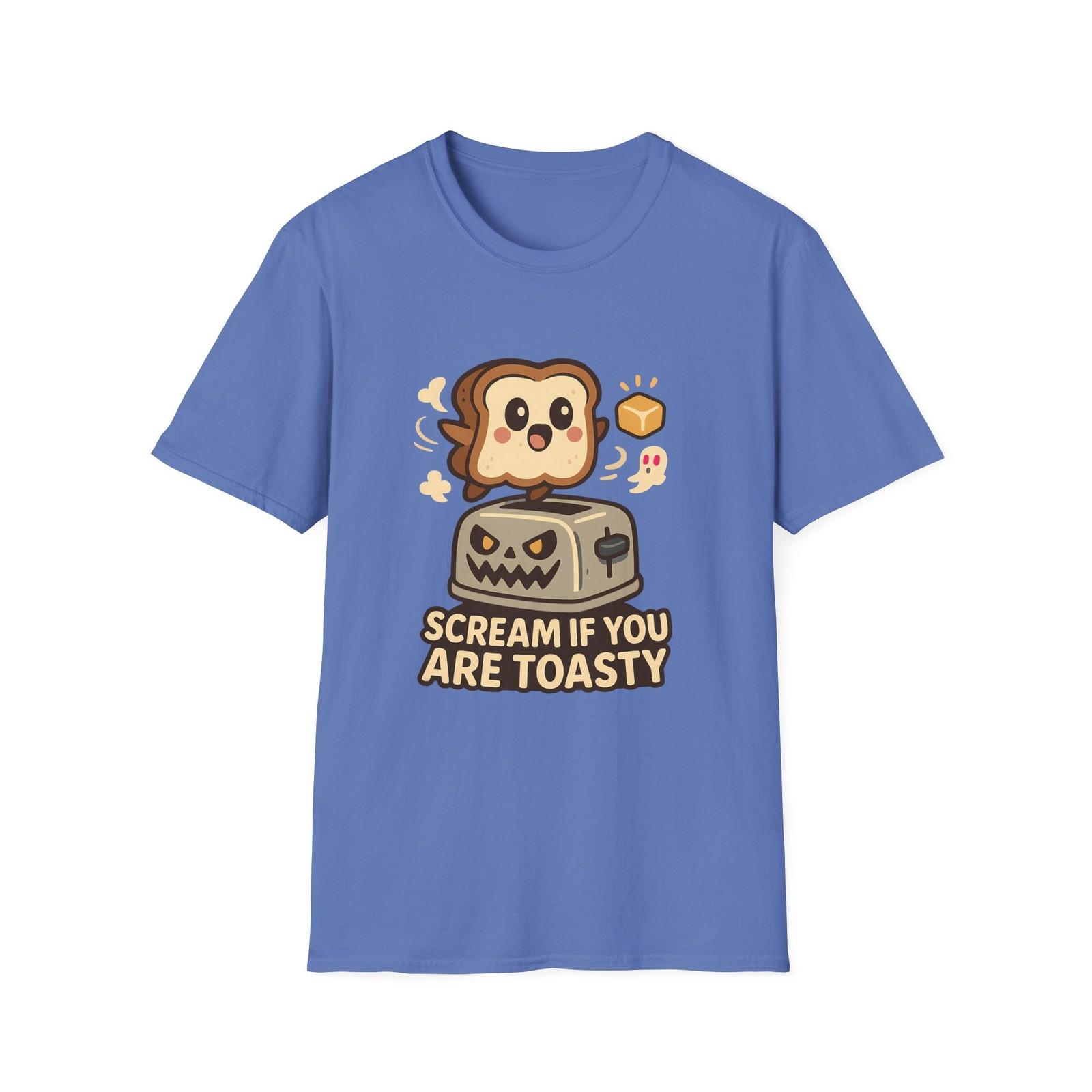 Unisex Softstyle T-Shirt Ghost Toast Haunted Toaster Butter Funny Halloween Fall S разноцветный