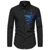 Men's Button Up Shirt Music Notes Collar 3D Print Daily Vacation Long Sleeve Print Clothing Apparel Hawaiian Casual Beach