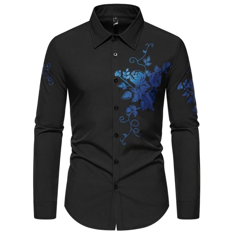 Men's Button Up Shirt Music Notes Collar 3D Print Daily Vacation Long Sleeve Print Clothing Apparel Hawaiian Casual Beach